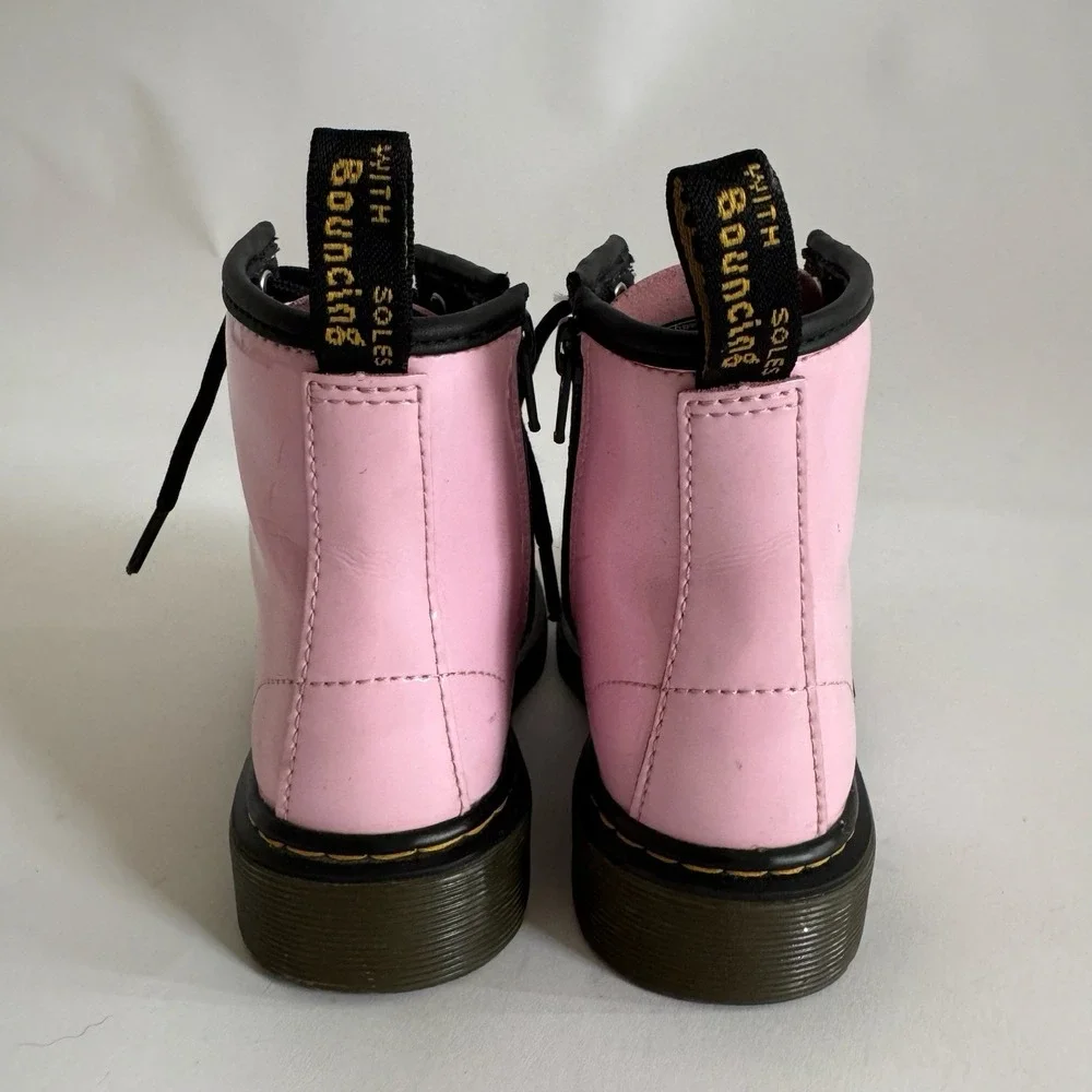 Dr. Martens Kids Pink Boots 12 High Top Patent Leather Girlie Barbiecore Punk